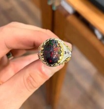 Bague opale noire véritable