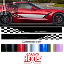 2 X BANDES RACING DAMIERS POUR CORVETTE C7 C6 C5 AUTOCOLLANT STICKER BD577-3