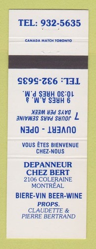 Matchbook cover depanneur - matchbook,