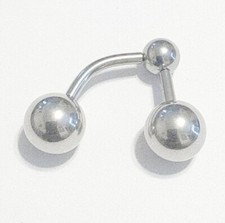 PRINCE ALBERT FRONTAL 1/2" BALL DROP 10g 5/8" Length Surgical Steel Barbell.