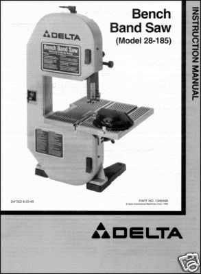 Delta band saw model 28 - model, 28-185