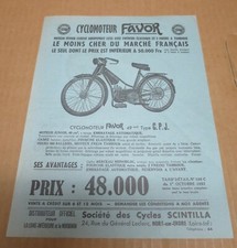 MOPED VELOMOTEUR FAVOR advertising sheet 1954