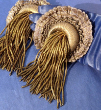 LOT OF 2 ANTIQUE LARGE GOLD WIRE TASSELS and CANNELLE 1920s
