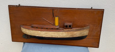 HALF CONSTRUCTION HULL EARLY 20TH CENTURY ANTIQUE MAHOGANY WOOD TRAWLER AND VARIOUS