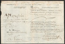 rolling letter. Charles Shark. Lyon - Nimes. 1766