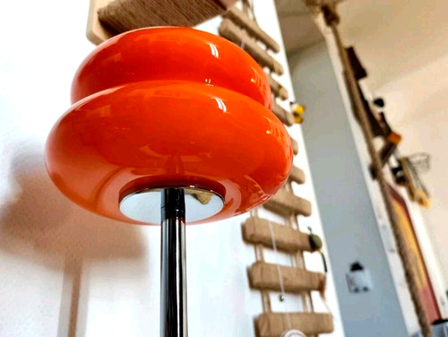 Lampe verre rouge orangé - en,