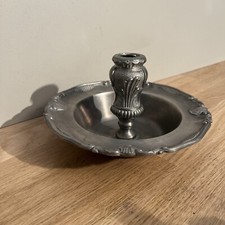 Ancien Bougeoir Fabriqué Main En Étain Estampillé Les Potstainiers Hutois 