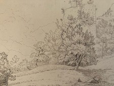 Dessin XIXe 1830 Ruines