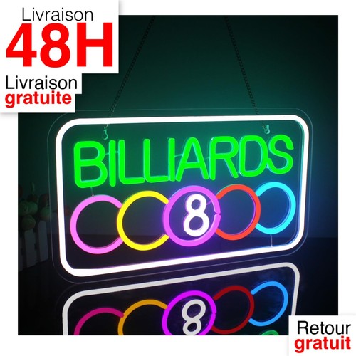 Enseigne néon led billard - enseigne,