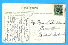 HAMMOND'S PLAINS, Nova Scotia 1907 Split Ring (1901 - 1913). Arrow Head, BC rece