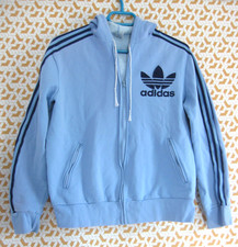 Veste Adidas capuche Ventex Trefoil Bleu ciel 70'S Vintage Jacket tracksuit - M