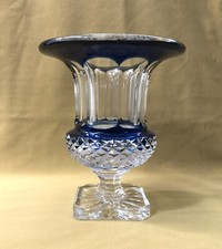 vase VASQUE DE MEDICIS crystal SAINT LOUIS lined BLUE model VERSAILLES 19.5cm