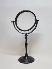 Round swivel metal table mirror on foot