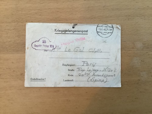 Lettre prisonnier guerre - lettre,