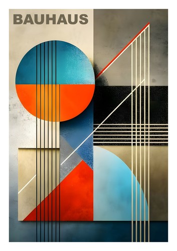 Bauhaus abstrait affiche - bauhaus,