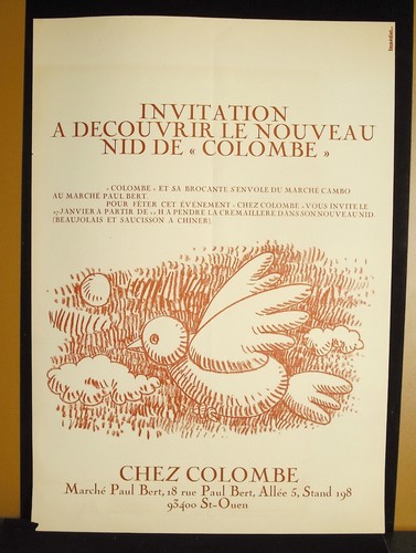 Affiche brocante chez colombe - affiche,