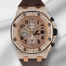 Audemars Piguet 42mm Royal Oak Offshore 18k or Rose 17ct Montre Diamant 26470OR