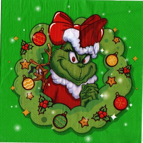 Serviettes papier grinch - serviettes,