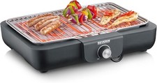 Barbecue Électrique 2 300 W avec Grille Inox, Barbecue de Table avec Surface