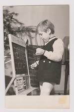 old photo ?️ child painting chalk tree Christmas snapshot vintage