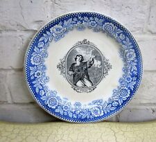 Rare Boch Keramis Cabinet Charger Collector Plate Saint Etienne Blue White
