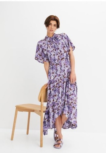 Robe florale asymétrique - robe,