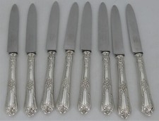 Boulenger Louis XV Floral, 8 Intermetry Knives/Dessert/Cheese, Silver Metal