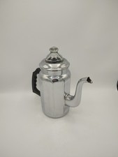 Antique Coffee Maker, Teapot, Stainless Steel, Glass Lid, 1950s, Vintage