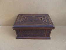 coffre bois sculpté souvenirs Tonkin Indochine Vietnam Militaire art populaire