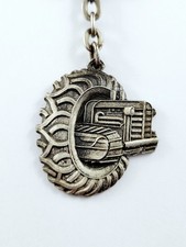 1960s Metal Garage Pantin KEYCHAIN - Caterpillar Tractor - ALLIS CHALMERS IH CAT
