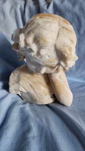 Buste ancien albâtre - buste, –