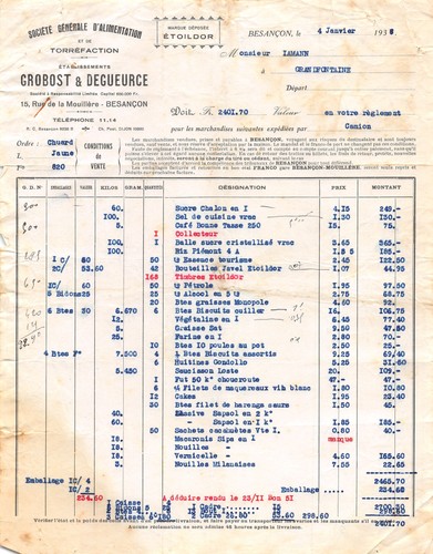 Facture 1936 societe genrale - societe,