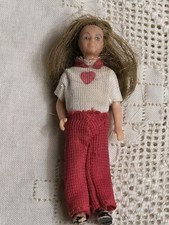 Vintage LUNDBY girl W/ Heart Shirt Dollhouse Doll