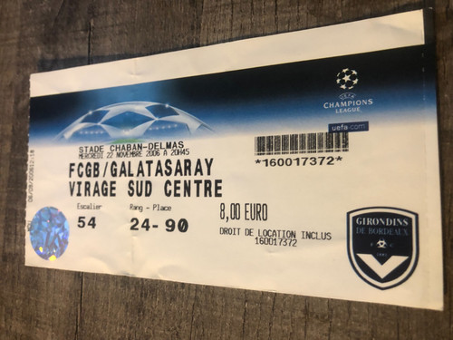 Ticket bordeaux v - , ))