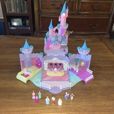 Bluebird Polly Pocket Disney Cinderella Enchanted Castle 1995 Working, 8 Figures