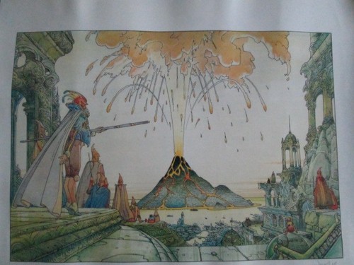 Lithographie volcan - lithographie,