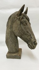 CAST IRON HORSE HEAD PATINA ZINC DECO HOME & GARDEN