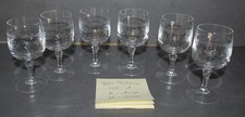 ANCIEN VINTAGE SERVICE 6 VERRES PIED H 10 CM DIAM 4.5 CM EN CRISTAL DECOR FLEUR