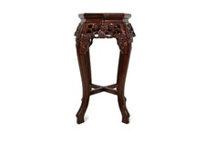 Hand Carved Wooden Chinese Marble Top Hall Console Table Pedestal Bonsai Stand t