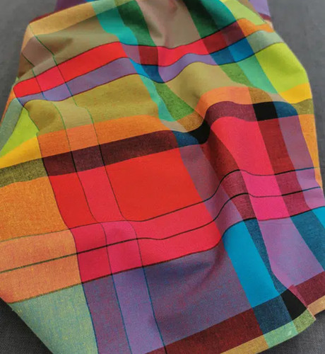 Tissu madras grand carreau - madras,