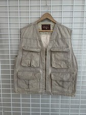 Marlboro Classics Vintage Multipockets Vest Mens Size 56 or XL Gray Gilet Cotton