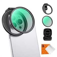 K&F Concept Clip On VND /CPL Phone Lens Filter Kit for iPhone 16,15,16,13Pro Max