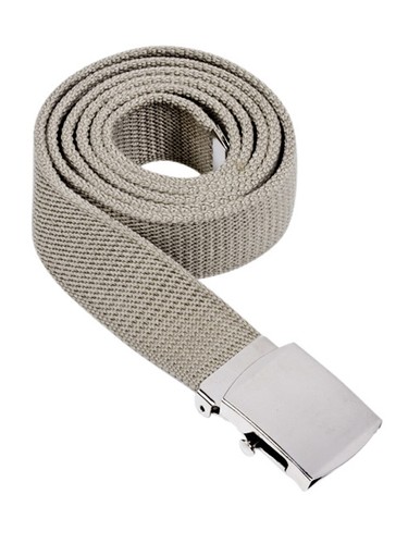 Ceinture toile coton beige - en,