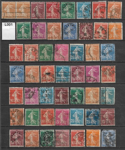 Lot timbres semeuse 1907 - 50,