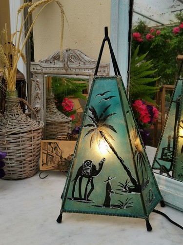 Lampe marocaine cuir - lampe,