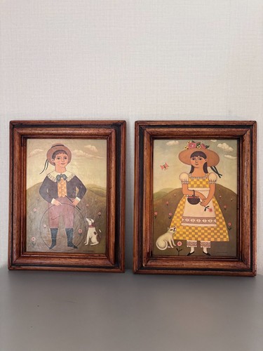 Tableaux vintage art naïf - tableaux,