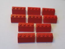 LEGO REF: 3037 - RED BRICK SLOPE 4X2 / RED SLOPE BRICK X 10