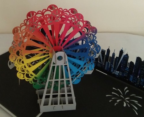 Carte voeux pop - carte, 3d