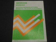 HONDA GENERATOR EM650 MANUEL