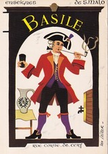 Postcard 10x15cm postcard SAINT-MALO sign Basile rue Corne-de-cerf